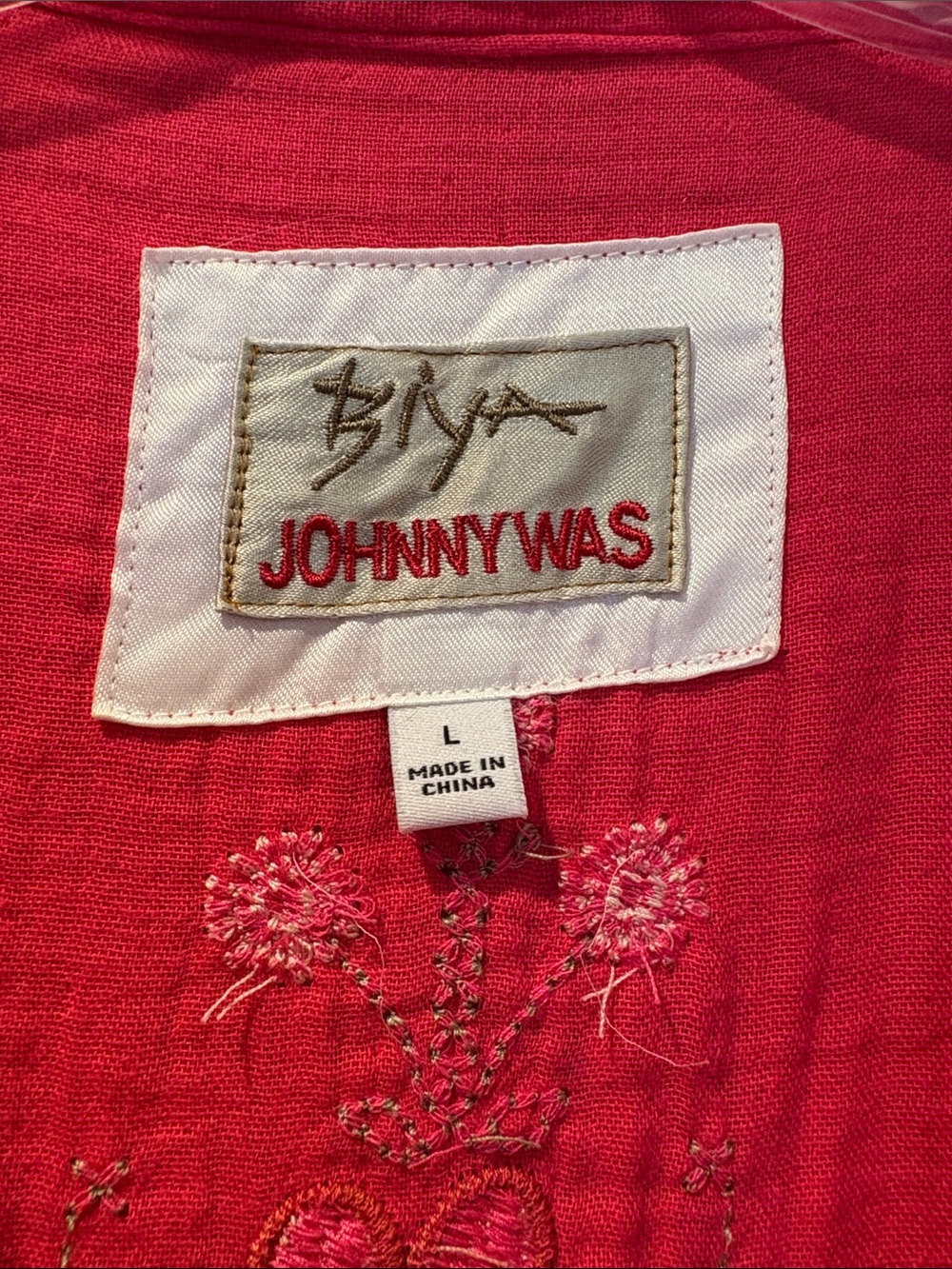 Johnny Was Biya Felicity Embroidered Button-Front Tunic Size L - Picture 2 of 8